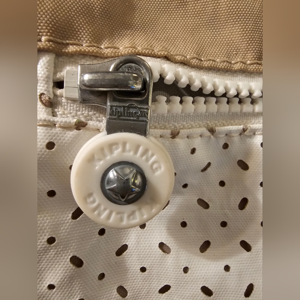 Kipling White and Beige Perforated Crossbody Bag - Picture 5 of 11